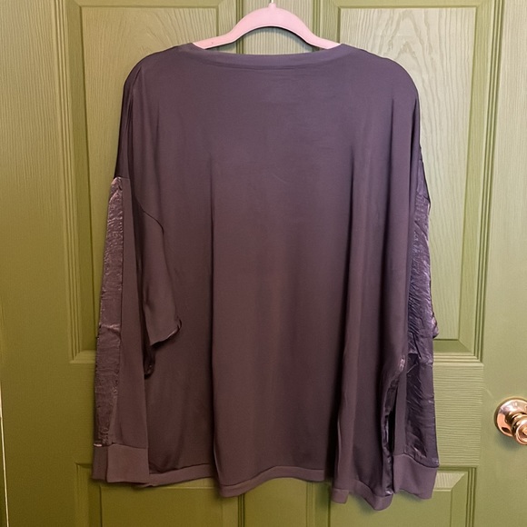 BARE NECESSITIES Rise and Shine Satin and Jersey Pullover - Picture 2 of 5